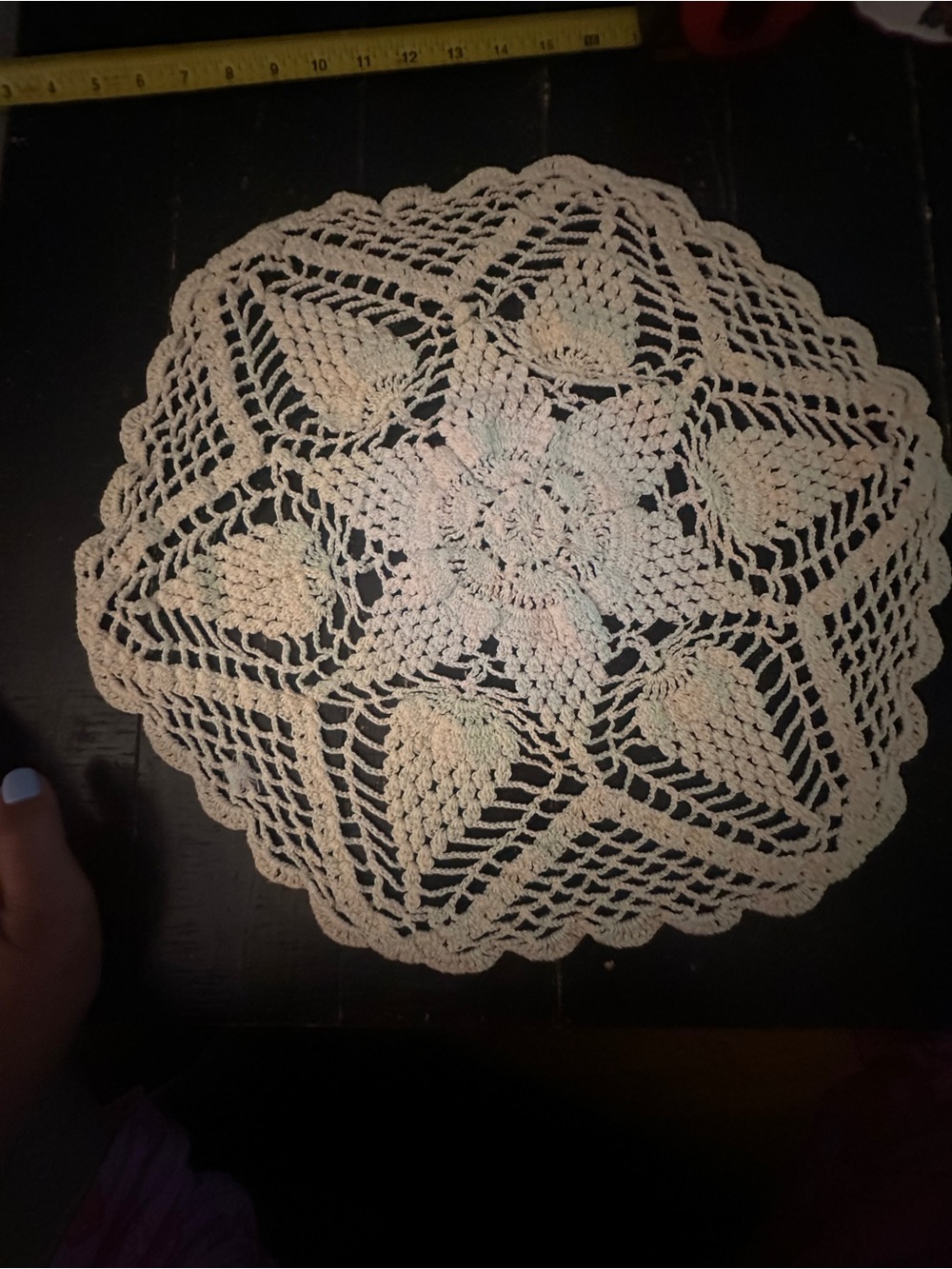 Handmade Crochet Doily - Cream Lace Home Art